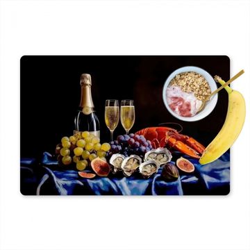 Tischset - Champagner - Luxus - Austern - 6 Stück