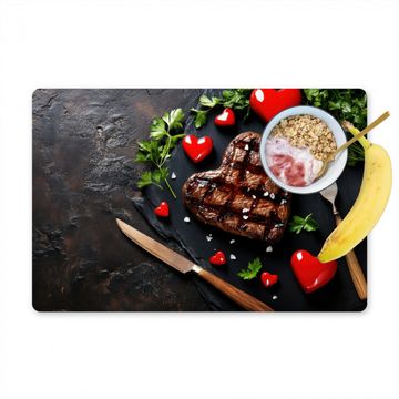 Tischset - Steak - Herz - Besteck - 6 Stück