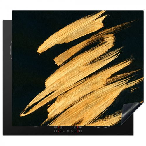 Herdabdeckplatte - Goldene Striche: Pinselschwung und Eleganz