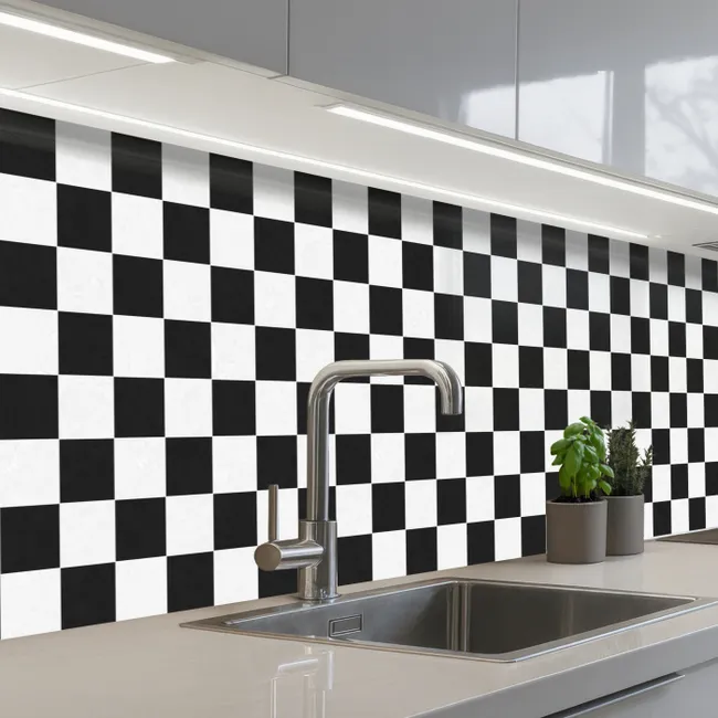 Küchenrückwand - Klassisch - Muster - Schwarz - Weiß