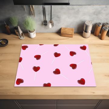 Herdabdeckplatte - Rosa - Herz - Lutscher - Bonbon