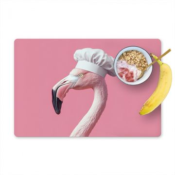 Tischset - Flamingo - Rosa - Kochmütze - Vogel - 6 Stück
