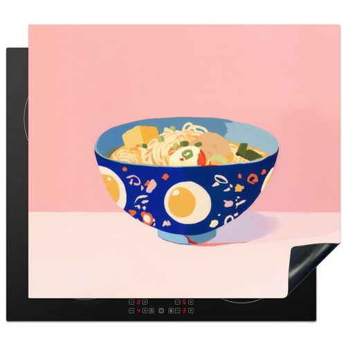 Herdabdeckplatte - Nudeln - Schüssel - Blau - Illustration