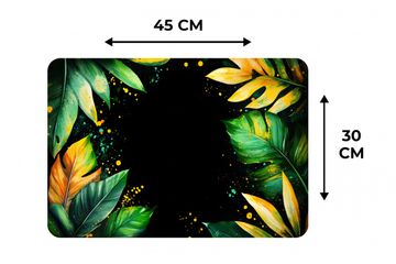 Tischset - Blätter - Grün - Gelb - Farbe - Dschungel - 6 Stück