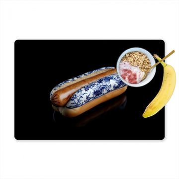 Tischset - Hot Dog - Porzellan - Delfter Blau - Lebensmittel - 6 Stück