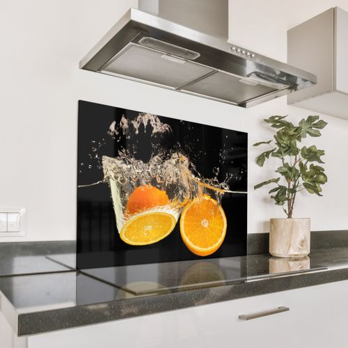 Spritzschutz Küche - Orange Splash Serenade