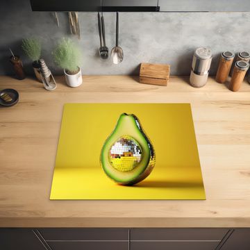 Herdabdeckplatte - Avocado - Discokugel - Gelb - Glitzer