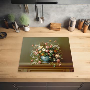 Herdabdeckplatte - Vase - Pastell - Farben - Blumen