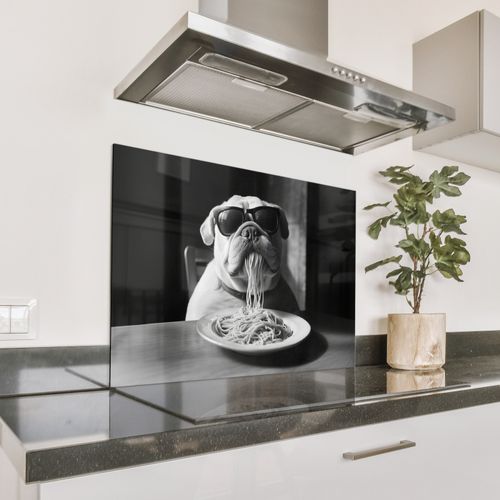 Spritzschutz Küche - Hund - Bulldogge - Brille - Hart - Tiere