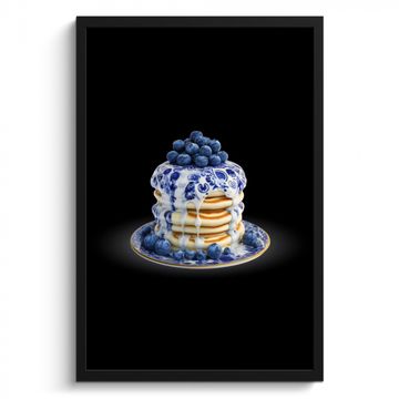 Bilder mit Rahmen - Pfannkuchen - Blaubeeren - Teller
