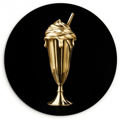 Milchshake - Gold - Trinkend - Schwarz