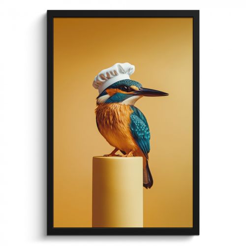Bilder mit Rahmen - Eisvogel - Säule - Kochmütze - Vogel