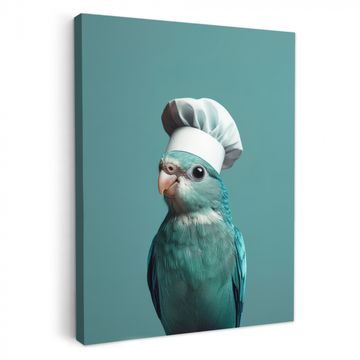Leinwandbilder - Wellensittich - Vogel - Kochmütze - Süß