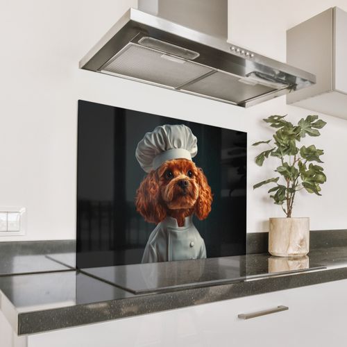 Spritzschutz Küche - Braun - Koch - Hund