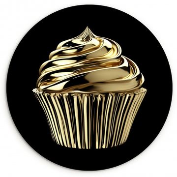 Runde Bilder - Cupcake - Lebensmittel - Gold - Schwarz