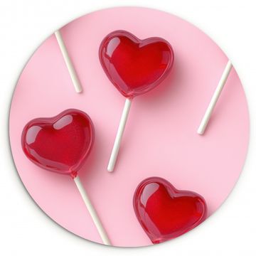 Runde Bilder - Lutscher - Herzen - Rosa