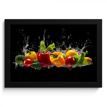 Bilder mit Rahmen - Paprika - Wasser - Gemüse - Schwarz