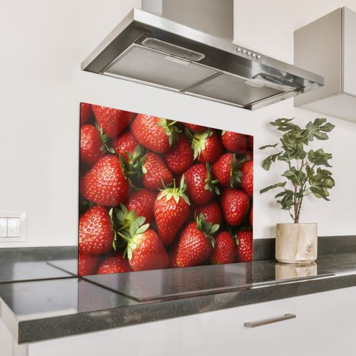 Spritzschutz Küche - Erdbeere - Obst - Rot