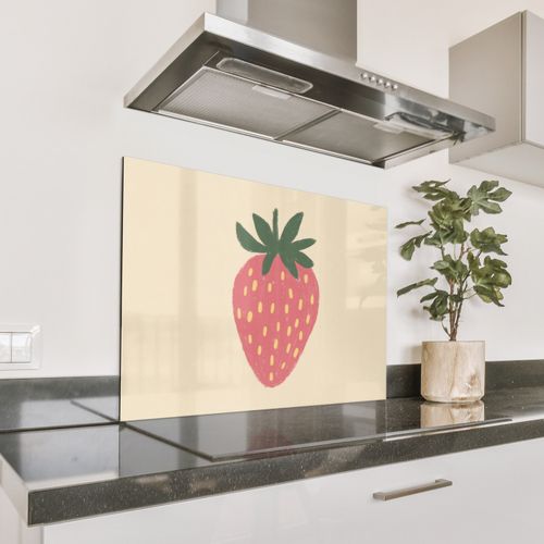 Spritzschutz Küche - Erdbeere - Minimalistisch - Rot - Obst