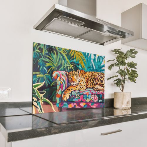 Spritzschutz Küche - Leopard - Bunt - Tropisch