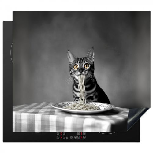 Herdabdeckplatte - Bengalisch - Katze - Tischtuch - Schwarz - Weiß - Tier