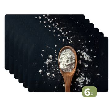Tischset - Mehl - Holz - Löffel - 6 Stück
