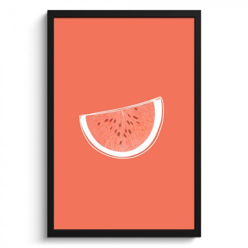 Bilder mit Rahmen - Wassermelone - Linien - Korallenrot