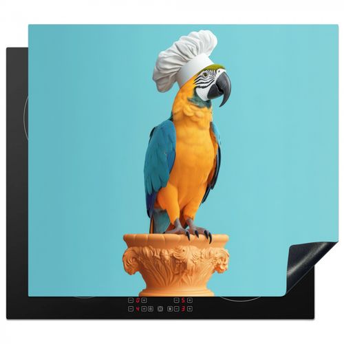 Herdabdeckplatte - Papagei - Kochmütze - Lustig - Vogel