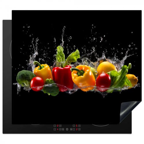 Herdabdeckplatte - Paprika - Wasser - Gemüse - Schwarz