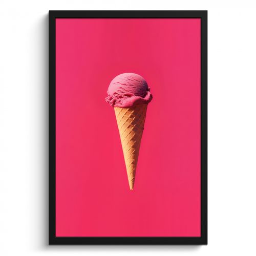 Bilder mit Rahmen - Schaufel Eiscreme - Rosa - Horn