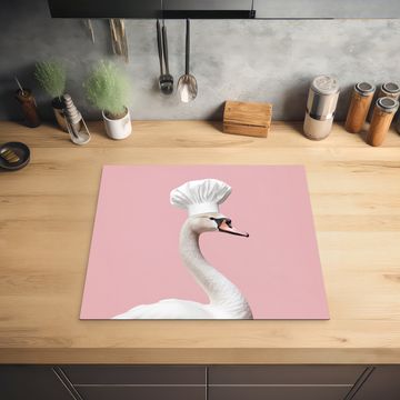 Herdabdeckplatte - Schwan - Kochmütze - Schön - Klassisch