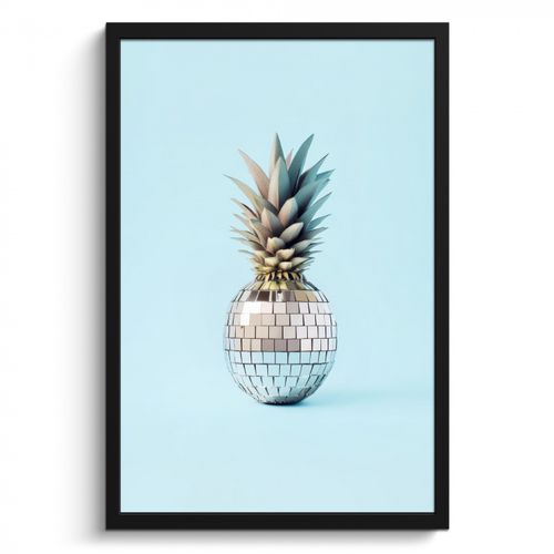 Bilder mit Rahmen - Blau - Ananas - Disco - Discoball