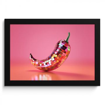 Bilder mit Rahmen - Paprika - Disco - Rot - Glitzer