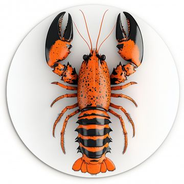 Runde Bilder - Krebs - Schwarz - Orange - Weiß - Einzigartig