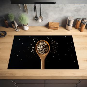 Herdabdeckplatte - Sesam - Löffel - Schwarz