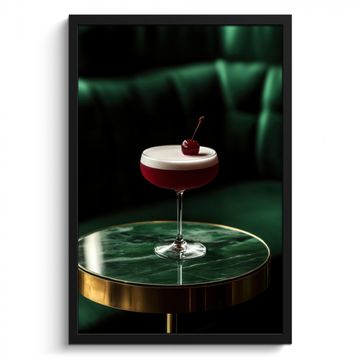 Bilder mit Rahmen - Kirsche - Cocktail - Rot - Marmor