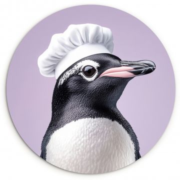Runde Bilder - Pinguin - Kochmütze - Süß - Lila