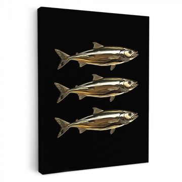 Leinwandbilder - Fische - Gold - Schwarz