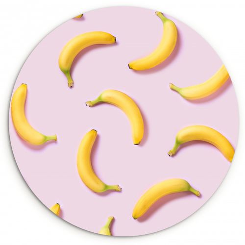 Runde Bilder - Gelbe Kurve auf Rosa