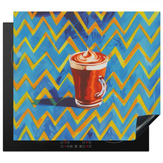 Herdabdeckplatte - Becher - Kaffee - Zickzack - Schlagsahne