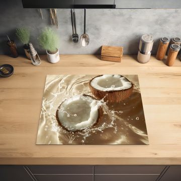 Herdabdeckplatte - Kokosnuss - Wasser - Beige - Spritzer
