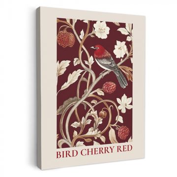 Vogel - Bordeaux - Blumen - Beeren