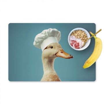 Tischset - Ente - Kochmütze - Süß - Vogel - 6 Stück