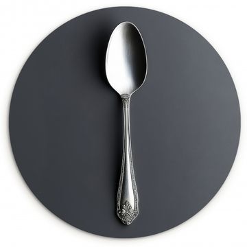 Runde Bilder - Silber - Metall - Löffel