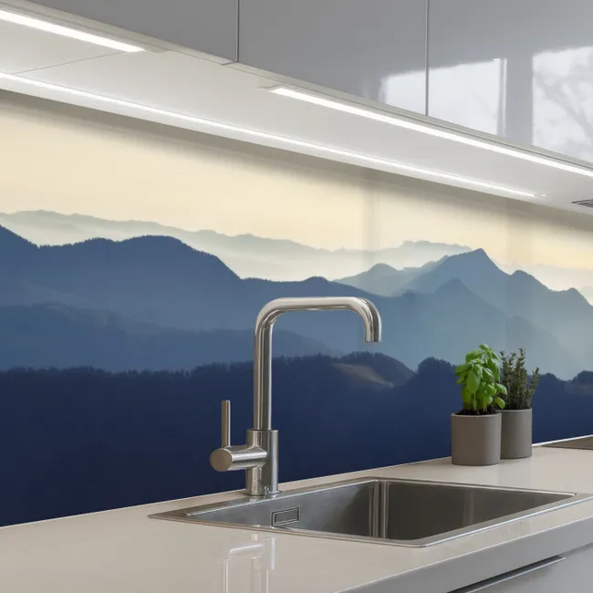 Landschap - Bergen - Groen - Natuur keuken achterwand 2 middel -3d_schuin