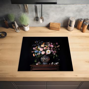 Herdabdeckplatte - Blumenvase - Holz - Blumen - Blumenstrauß