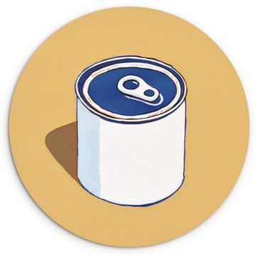 Runde Bilder - Dose - Minimalistisch - Blau - Illustration