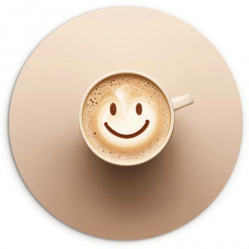 Kaffee - Milchschaum - Lächeln - Beige