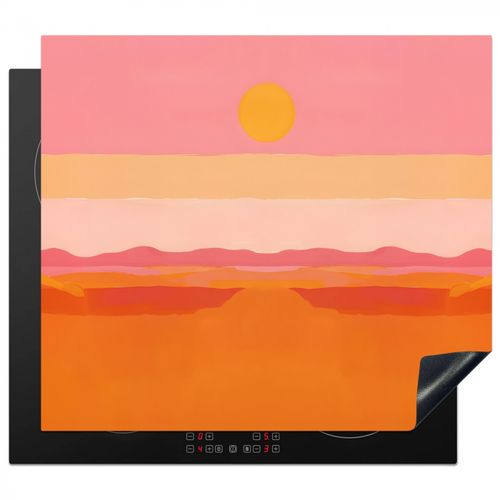 Herdabdeckplatte - Sonne - Abstrakt - Landschaft - Orange