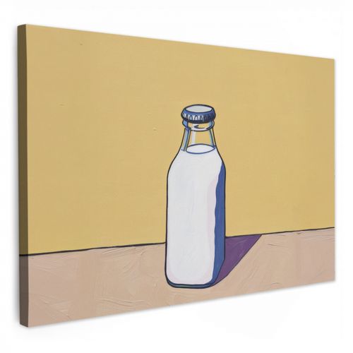 Leinwandbilder - Gläser - Flasche - Illustration - Milch